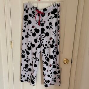 Disney Pajama Bottoms - White and Black with Red Drawstring